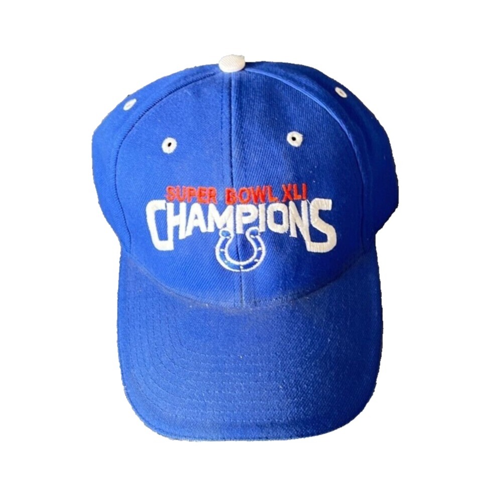 Indianapolis Colts Hat Mens‎ Strapback One Size Blue Superbowl XLI Champions
